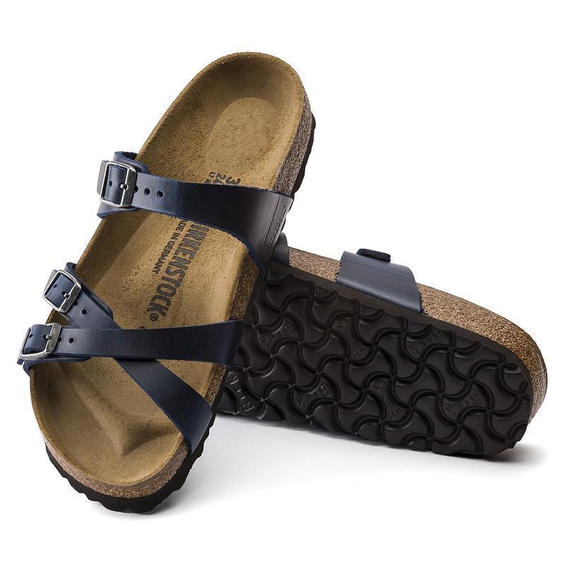 Birkenstock Oiled Læder Franca Dame Blå | DK 448UZG